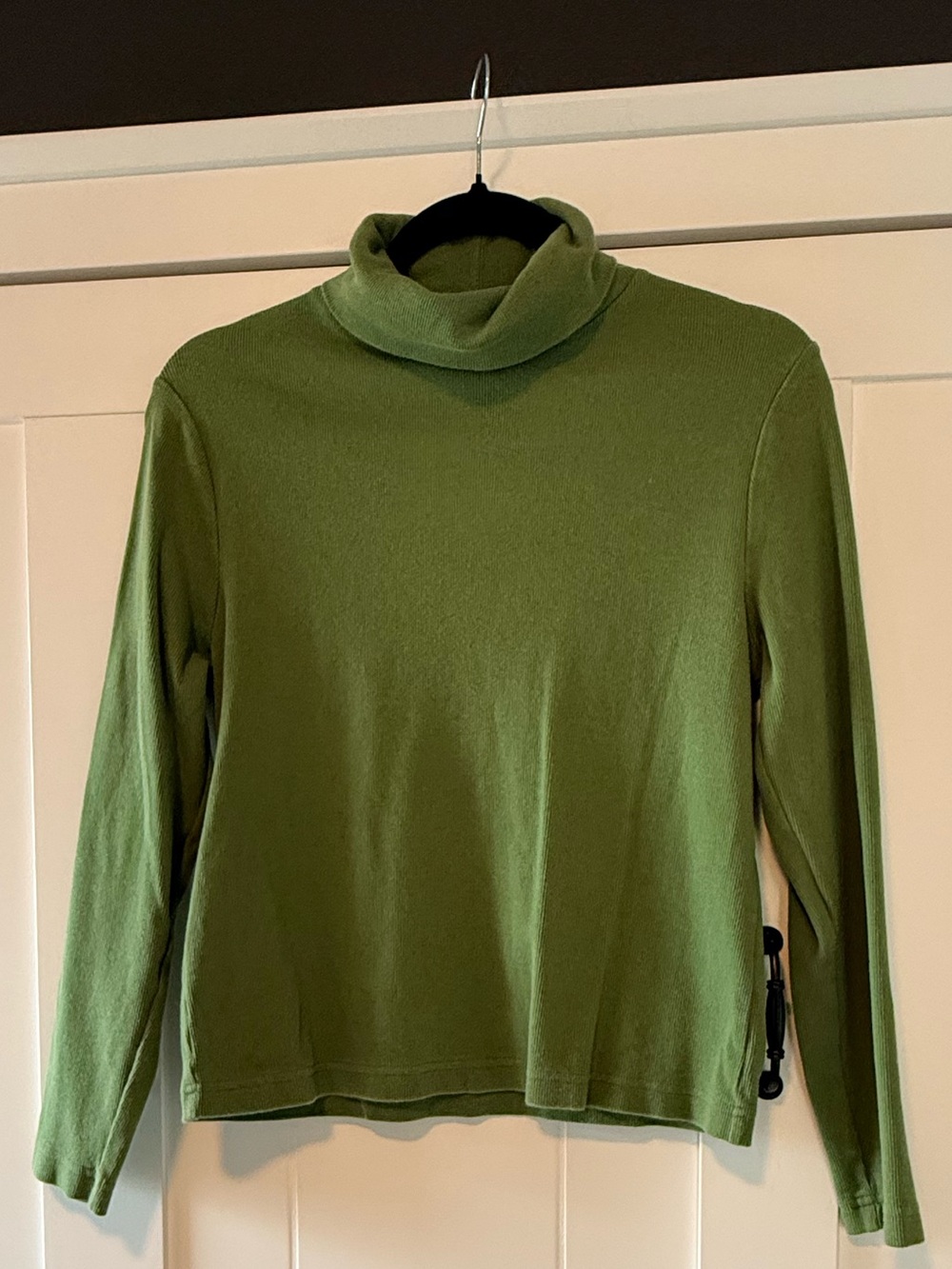 Olive Green Turtleneck Long-Sleeve Top